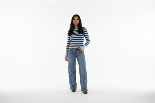 High Rib Stripe Sweater