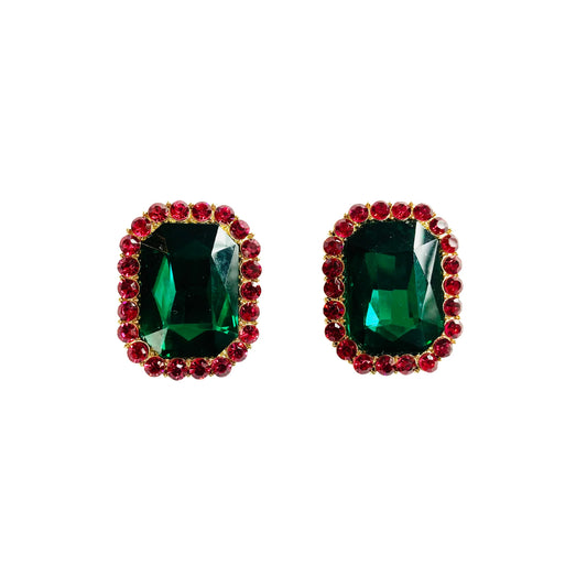 Oversized Emerald Stud