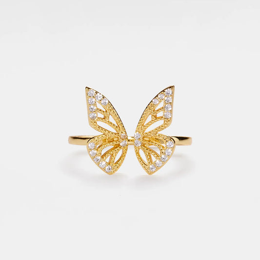Gold Butterfly Statement Ring