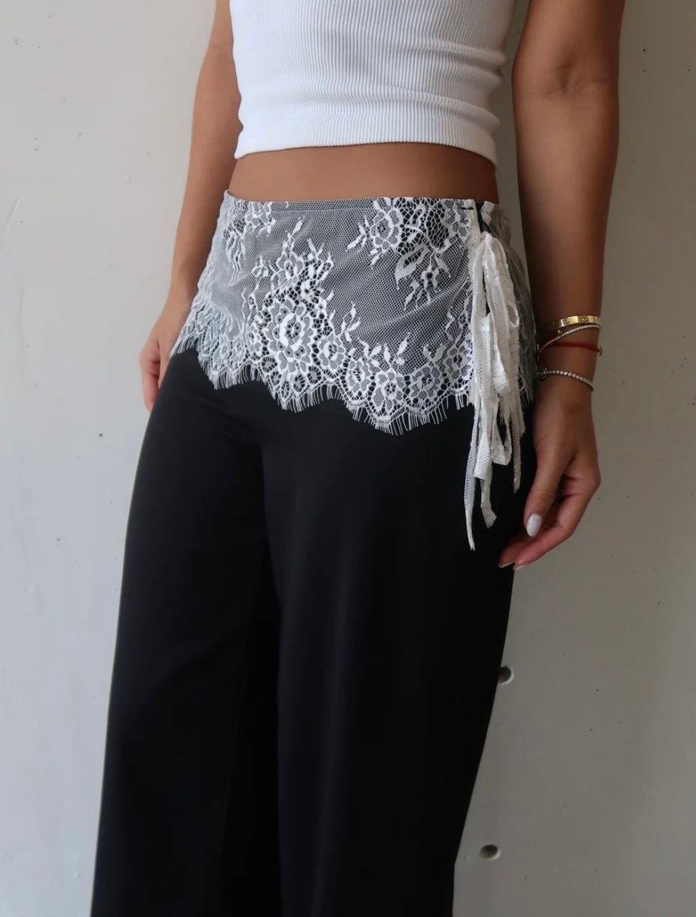 The Reese Lace Trim Mid Rise Pants