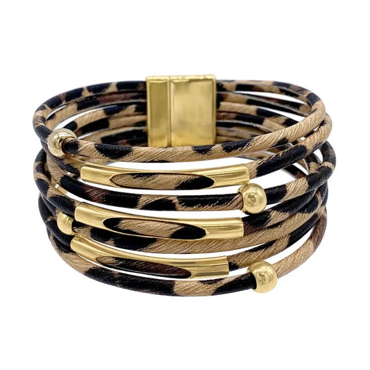 Leopard Print Bangle Bracelet