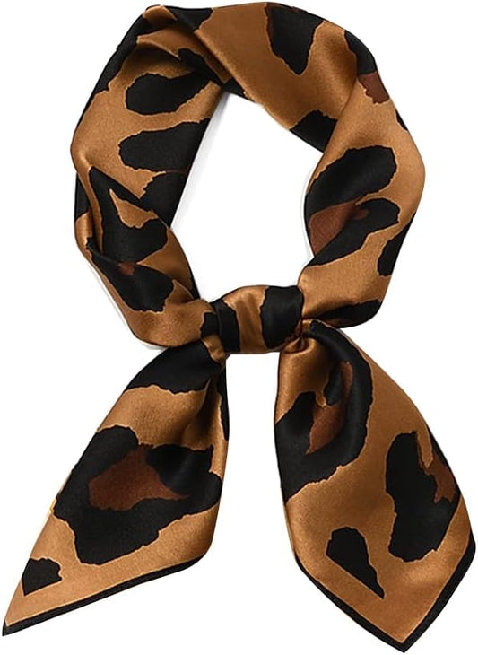 Silky Leopard Brown Scarf