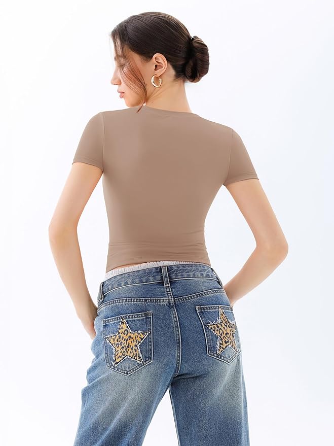 Scoop Neck Short Sleeve T Shirt