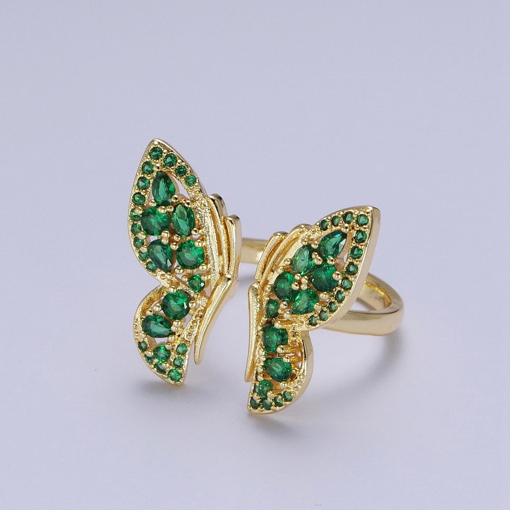 Emerald Butterfly Ring