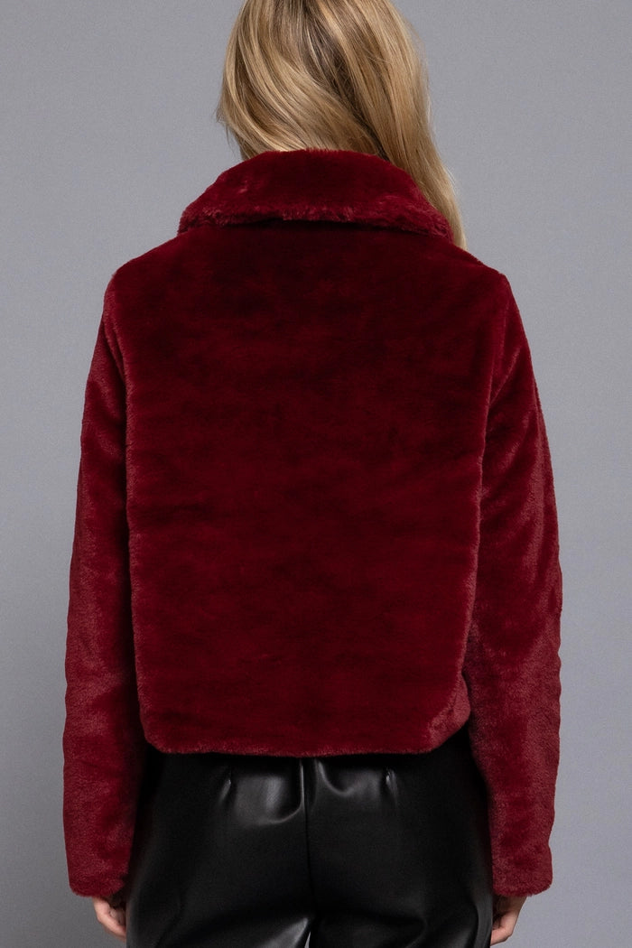 Toggle Button Fur Duffle Jacket