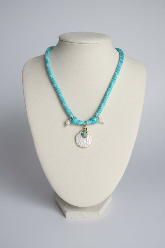 Rope Shell & Pearls Necklace