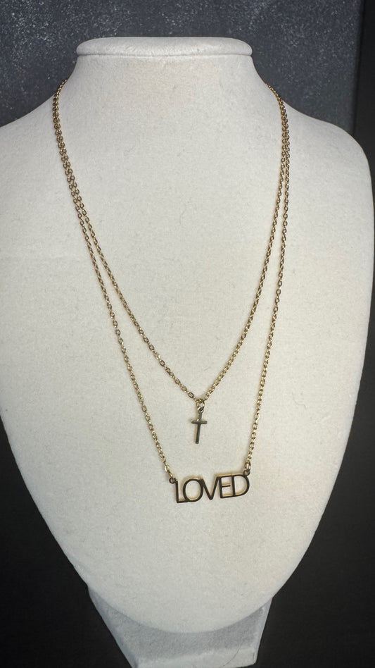 Layered Love Cross Necklace