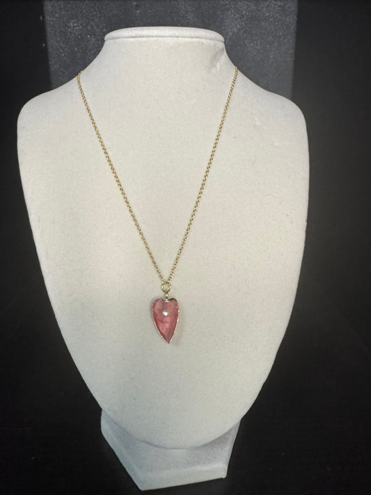 Shell Pearl  Pink Heart Necklace