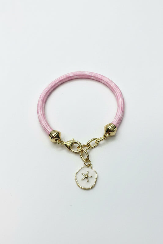 Pink Rope Bracelet with Dollar Sand Charm