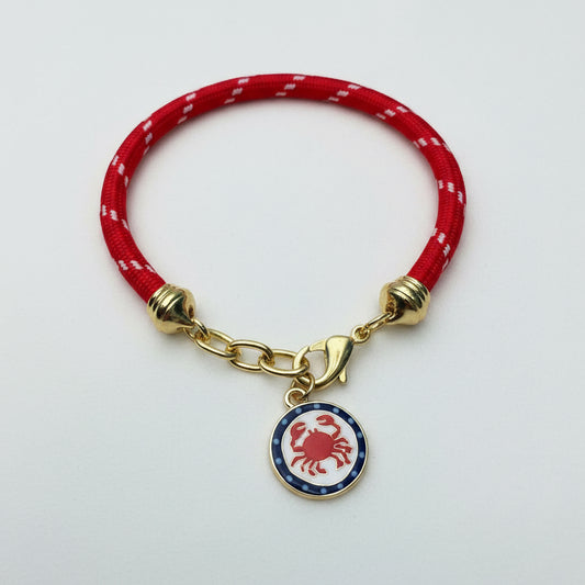RED ROPE BRACELET & CRAB CHARM