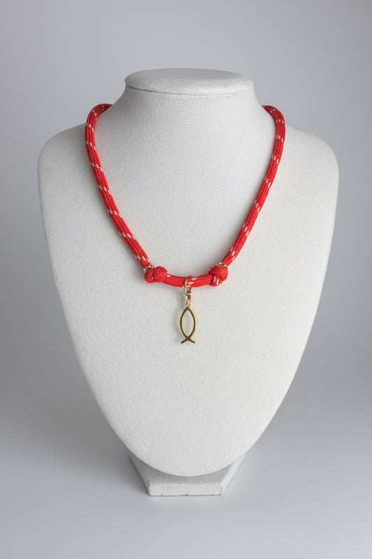 ROPE NECKLACE & FISH CHARM