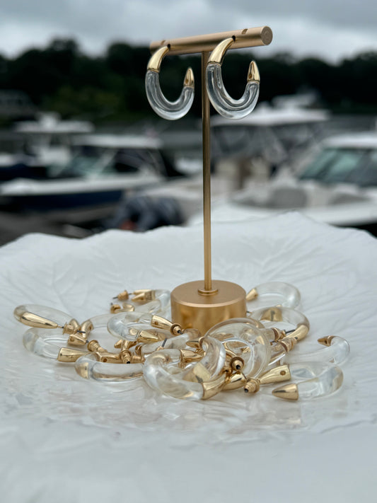 Clear Resin Hoop Earrings