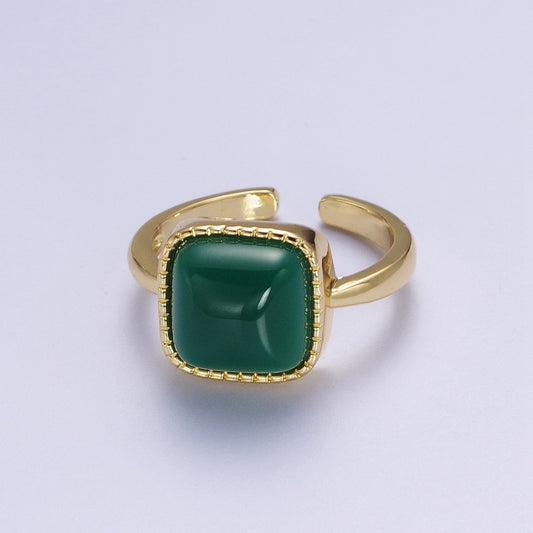 Dainty Green Agate Stone Ring