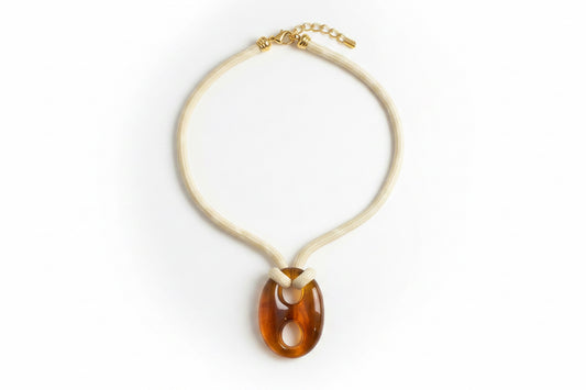 Resin Anchor Pendant Rope Necklace