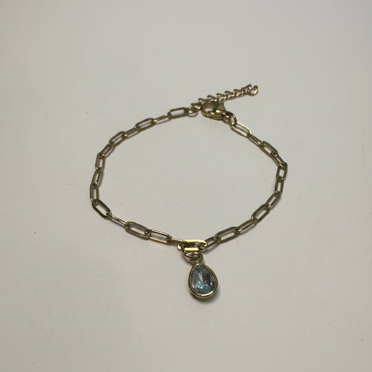 Paperclip Chain Bracelet with Stud Charm