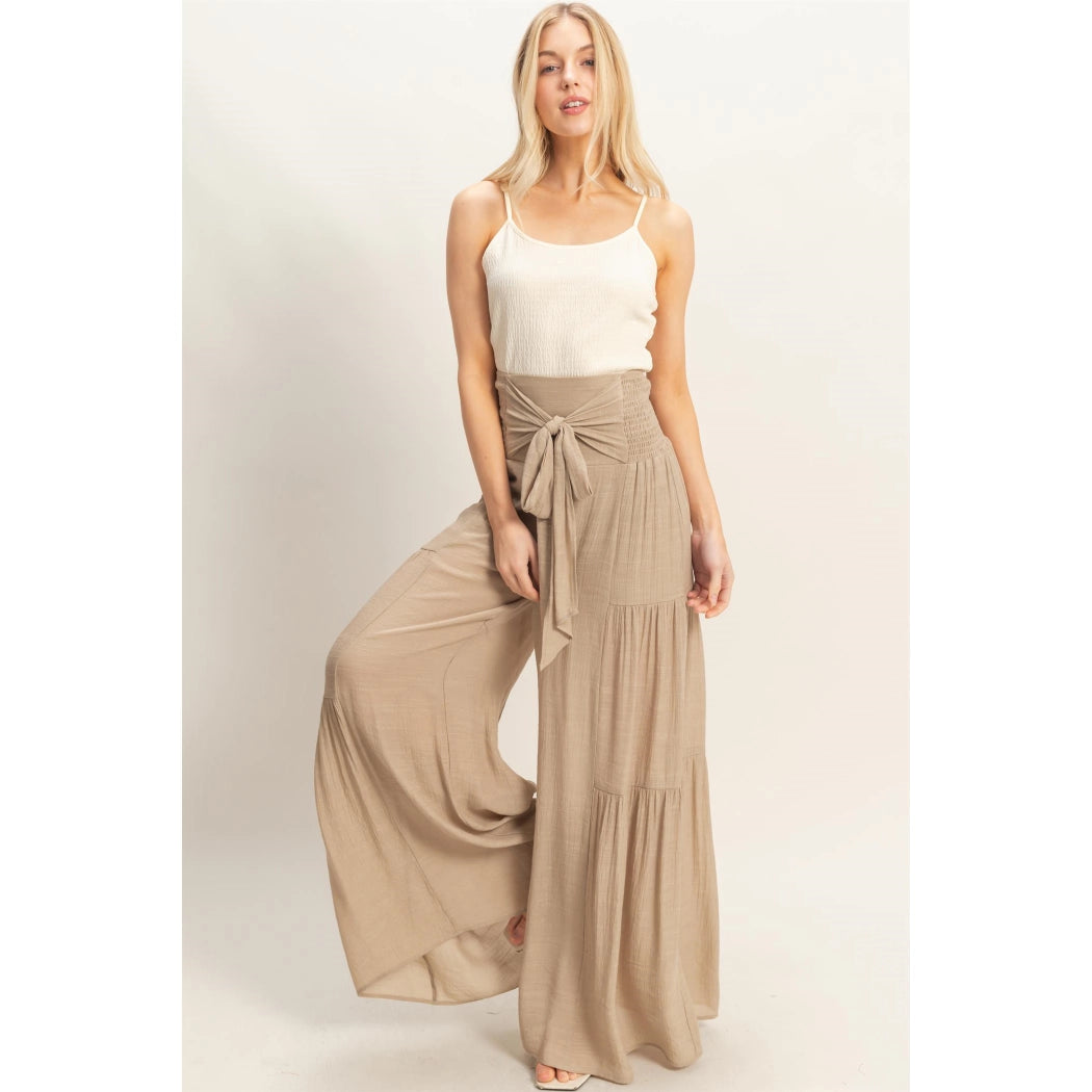 Smocked Waist Palazzo Pants
