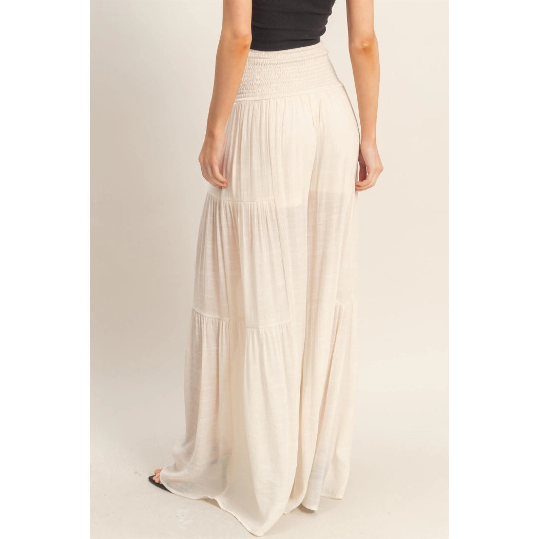Smocked Waist Palazzo Pants