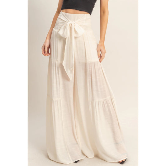 Smocked Waist Palazzo Pants