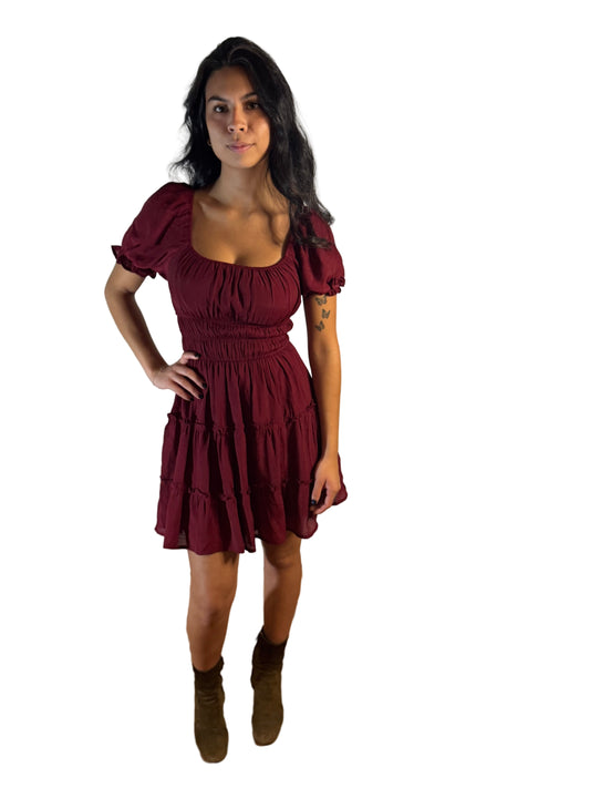 Smocked puff sleeve dress